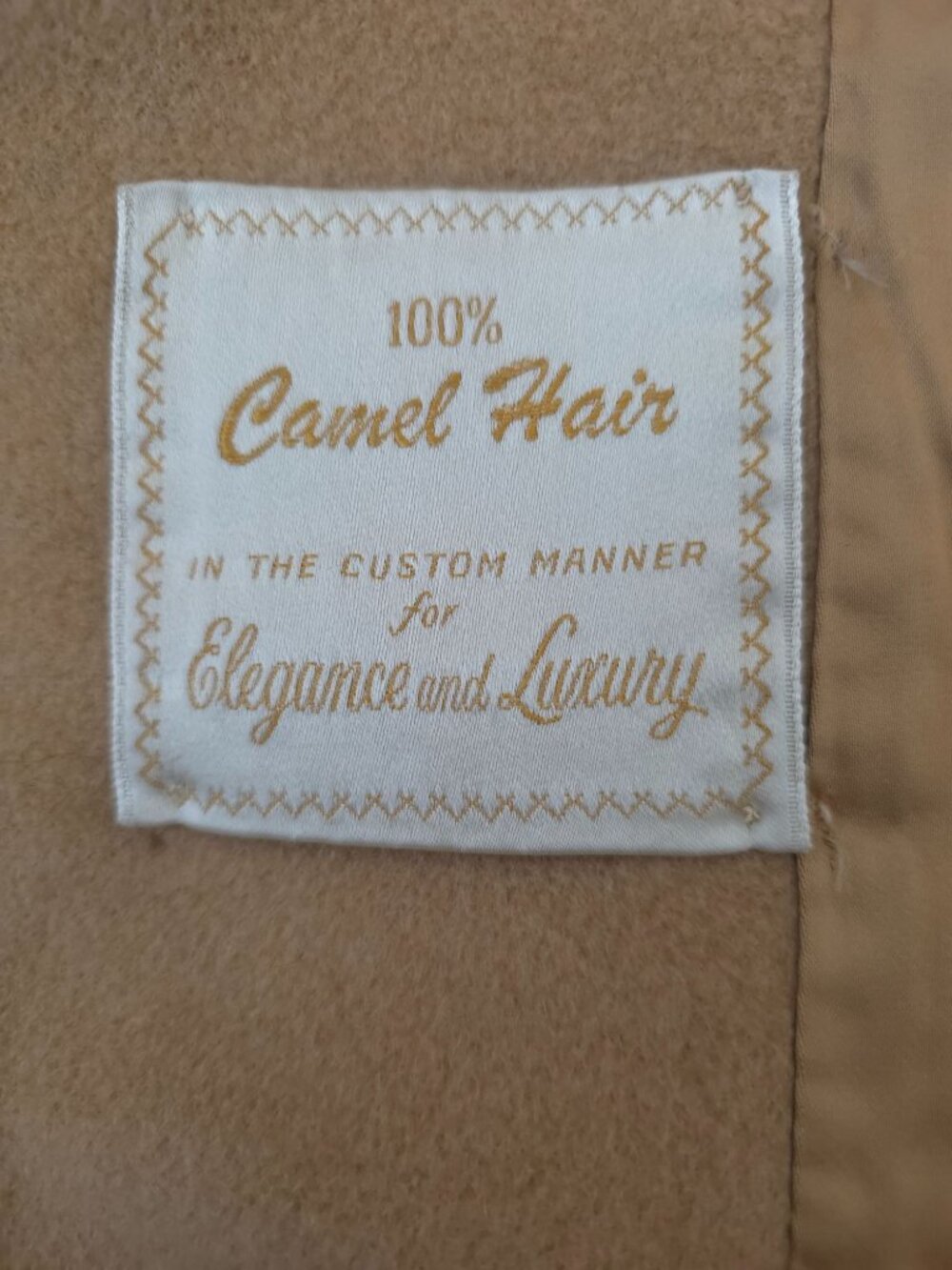 Vintage Sony Studios Wardrobe x GENTRY 100% Camel Hair Beige Overcoat Sz 44R - Picture 6 of 10